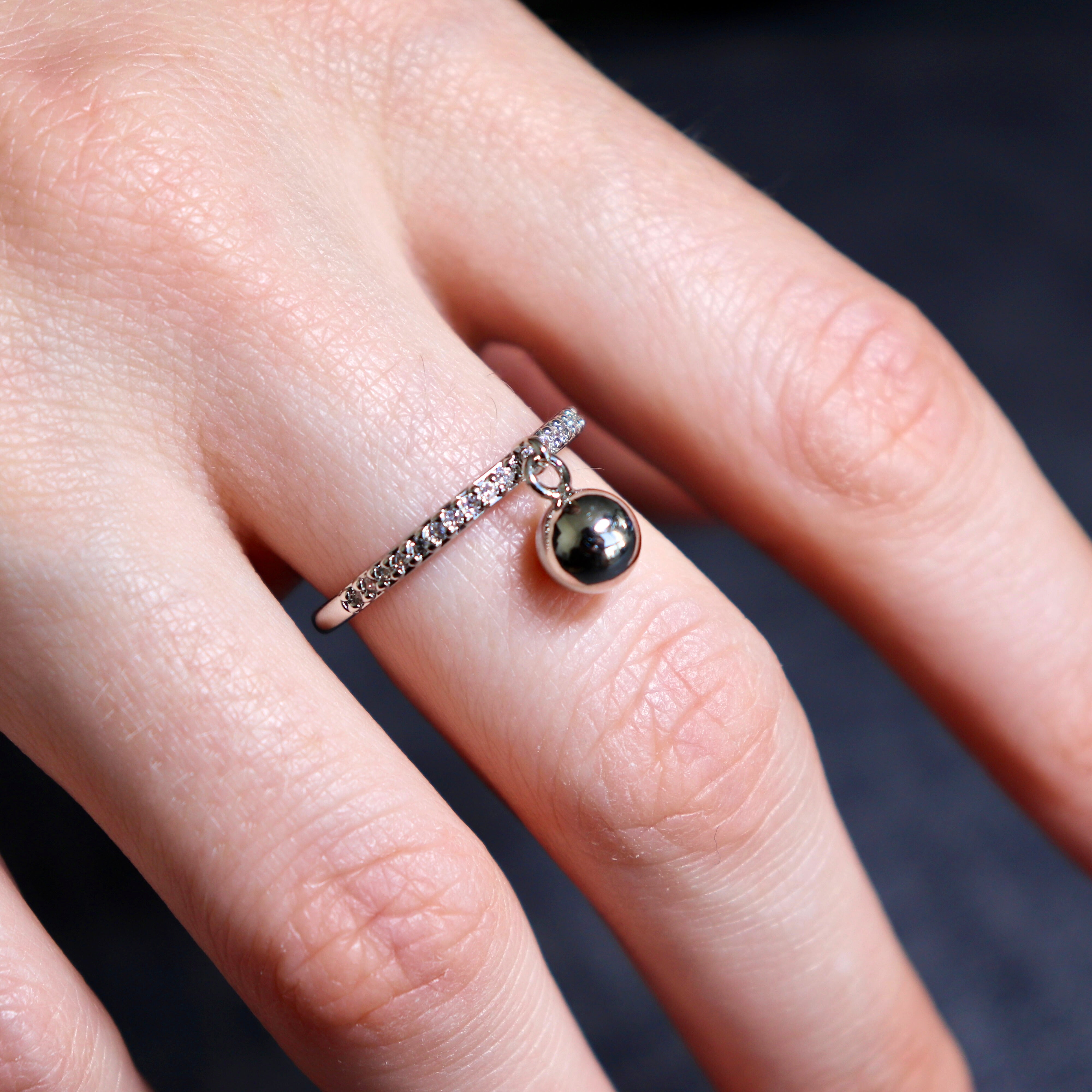 Bague Perle argentée - Larme de Neptune