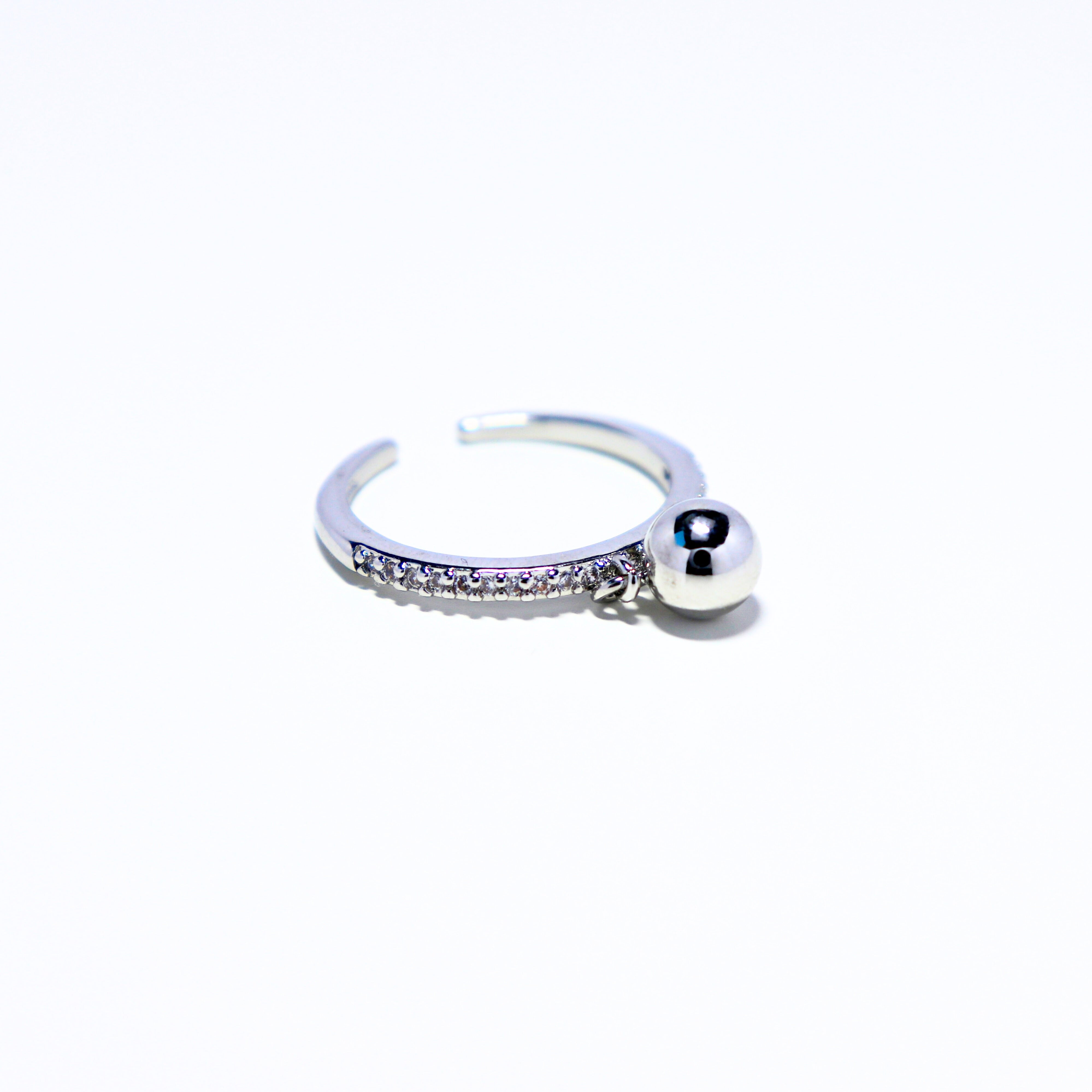 Bague Perle argentée - Larme de Neptune