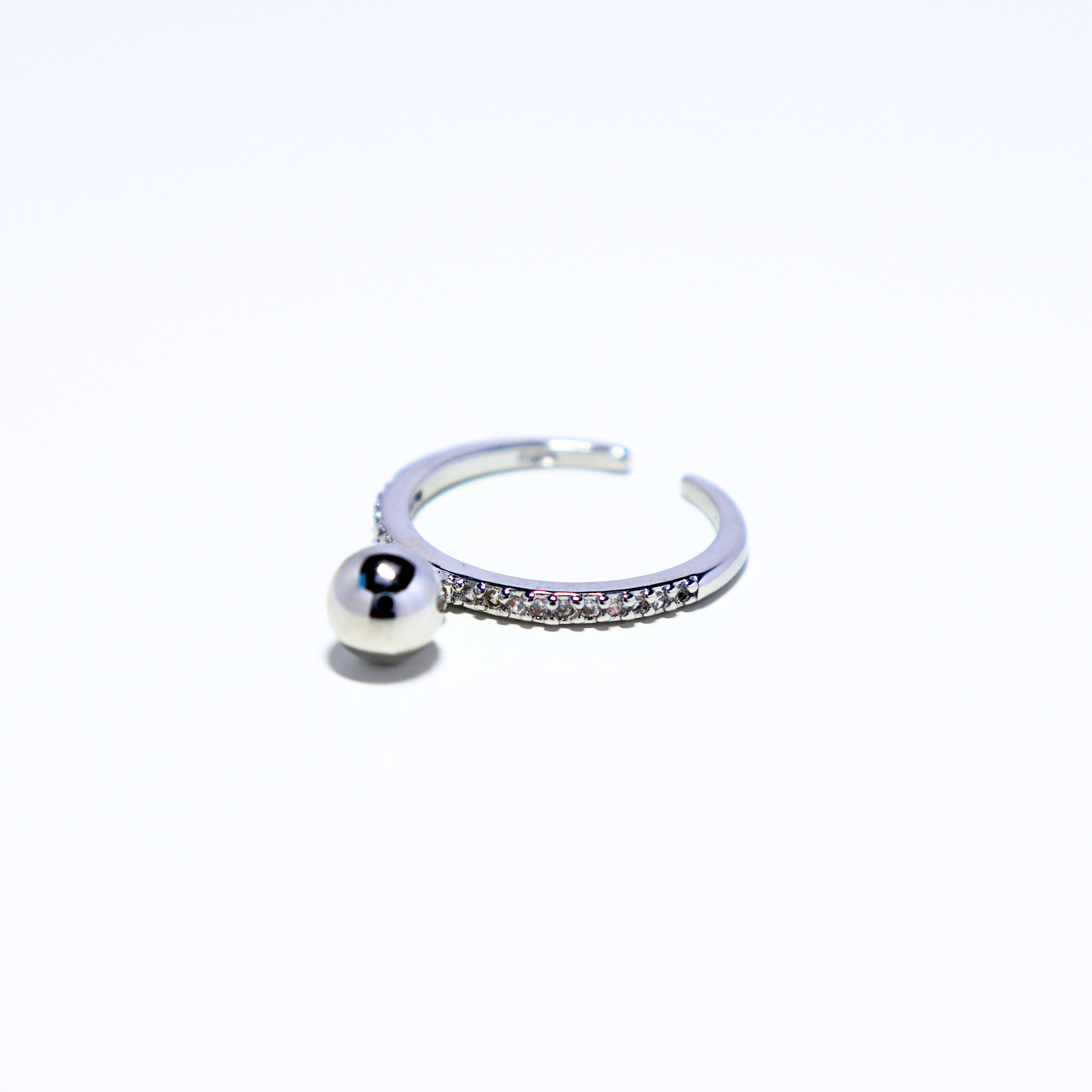 Bague Perle argentée - Larme de Neptune