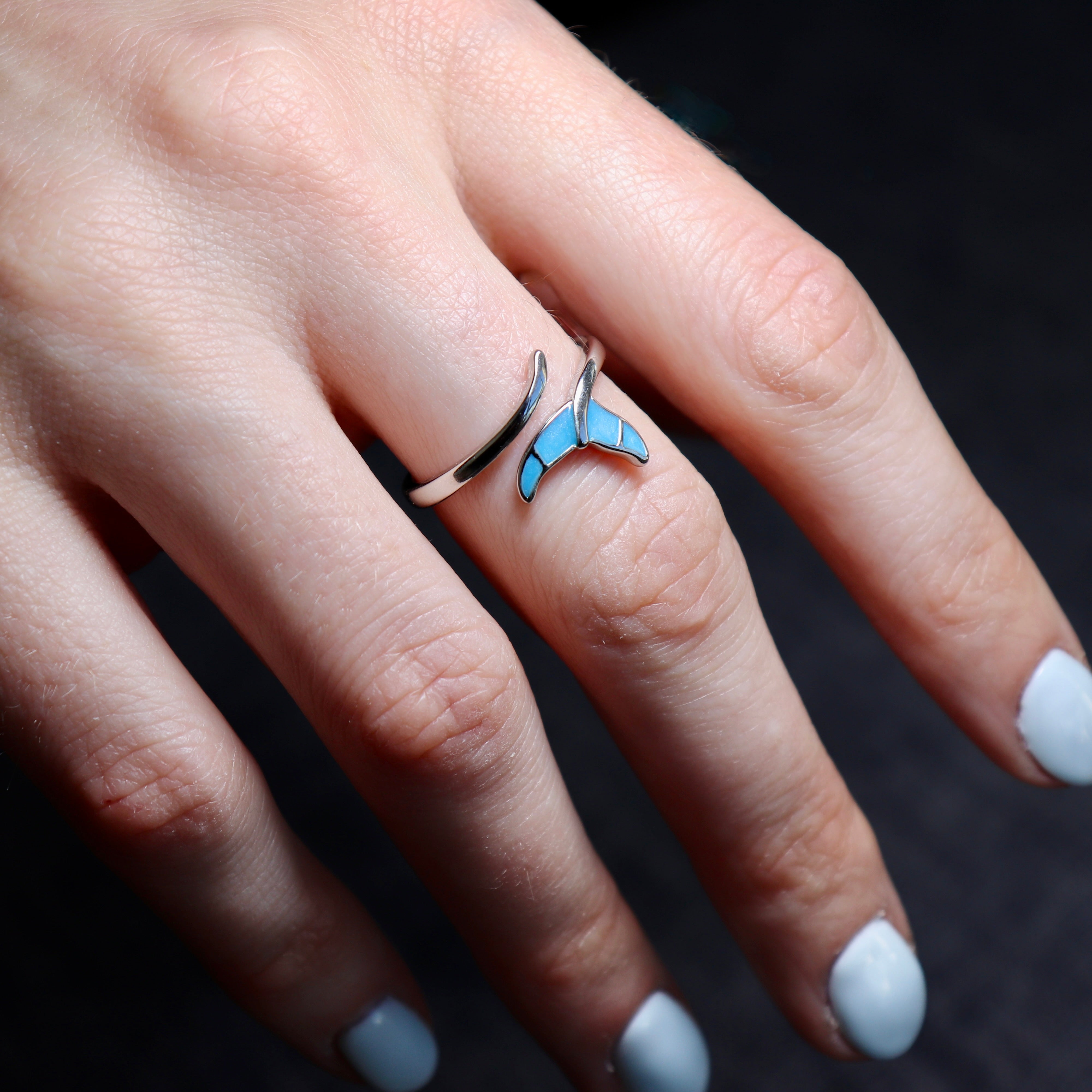 Bague Sirène argentée – Éclat Océan